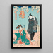 Une Scène della pièce Hana no hoka ni waka no kyokuzuki - Utagawa Kunisada Toyokuni III — quadro incorniciato alla parete