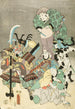 Attori in Ebisu Fukurokuju Benkei Volpe e Cacciatore nello stile di tsue - Utagawa Kunisada Toyokuni III — vista dell’opera