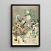 Attori in Ebisu Fukurokuju Benkei Volpe e Cacciatore nello stile di tsue - Utagawa Kunisada Toyokuni III — quadro incorniciato alla parete
