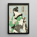 Attori nei ruoli della donna di Kanpei Okaru e Ichimonjiya Saibei della pièce Chshingura - Utagawa Kunisada Toyokuni III — quadro incorniciato alla parete