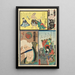 Chi Brigade Dixième Groupe Quartier Théâtral à Saruwaka Attore Ichikawa Ebiz V in Vecchia Donna della Casa Solitaria - Utagawa Kunisada Toyokuni III — quadro incorniciato alla parete