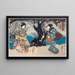 Apprezzando i Fiori di Prugno la Sera - Utagawa Kunisada Toyokuni III — quadro incorniciato alla parete
