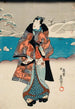 Uomo alla Moda che Osserva la Neve - Utagawa Kunisada Toyokuni III — vista dell’opera