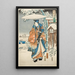 Murasaki et Genji Observant la Neige - Utagawa Kunisada Toyokuni III — quadro incorniciato alla parete