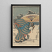 Scène de neige, femme se penchant pour ajuster sa chaussure - Utagawa Kunisada Toyokuni III — quadro incorniciato alla parete
