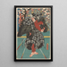 Attore Ichikawa Danjūrō in costume a quadri - Utagawa Kunisada Toyokuni III — quadro incorniciato alla parete