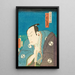 Attore Kataoka Nizaemon nel ruolo di Ōboshi Yuranosuke, capo dei 47 rōnin - Utagawa Kunisada Toyokuni III — quadro incorniciato alla parete