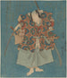 Guerriero in verde, fine blu, rosso, giallo e argento - Utagawa Kunisada Toyokuni III — vista dell’opera