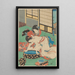 Femme penchée sur une baignoire baignée par sa servante - Utagawa Kunisada Toyokuni III — quadro incorniciato alla parete