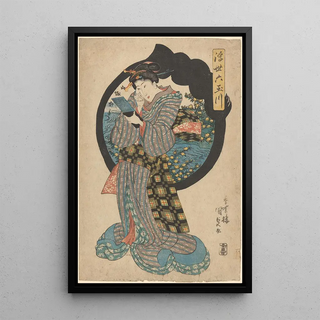 Utagawa Kunisada Toyokuni III - Woman Putting on MakeUp.webp