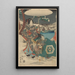 Femme et serviteur masculin dans la neige Femme tenant un parapluie blanc - Utagawa Kunisada Toyokuni III — quadro incorniciato alla parete