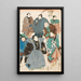 Célébration du printemps Acteurs de kabuki déguisés en foule de rue - Utagawa Kuniyoshi — quadro incorniciato alla parete