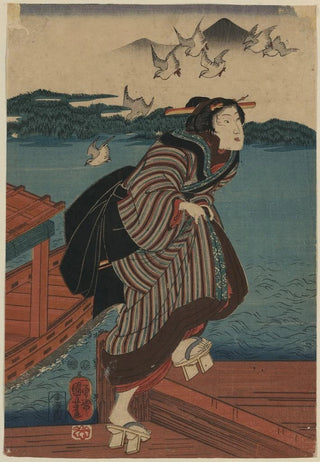 Utagawa Kuniyoshi - Sanbashi no onna.webp