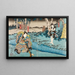 Sawamura Chjr V in Hayano Kanpei e Ichikawa Kuz II in Ono Sadakur nell'atto cinque della pièce Kanadehon Chshingura - Utagawa Kuniyoshi — quadro incorniciato alla parete