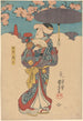 Donna con ombrello viola - Utagawa Kuniyoshi — vista dell’opera