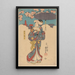 Donna con ombrello viola - Utagawa Kuniyoshi — quadro incorniciato alla parete