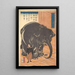 Vue del grande elefante importato - Utagawa Yoshimori — quadro incorniciato alla parete