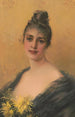 Femme de la poitrine aux fleurs jaunes - Vincent Covey — vista dell’opera