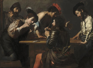 Soldati che giocano a carte e dadi, i truffatori - Valentin de Boulogne — vista dell’opera