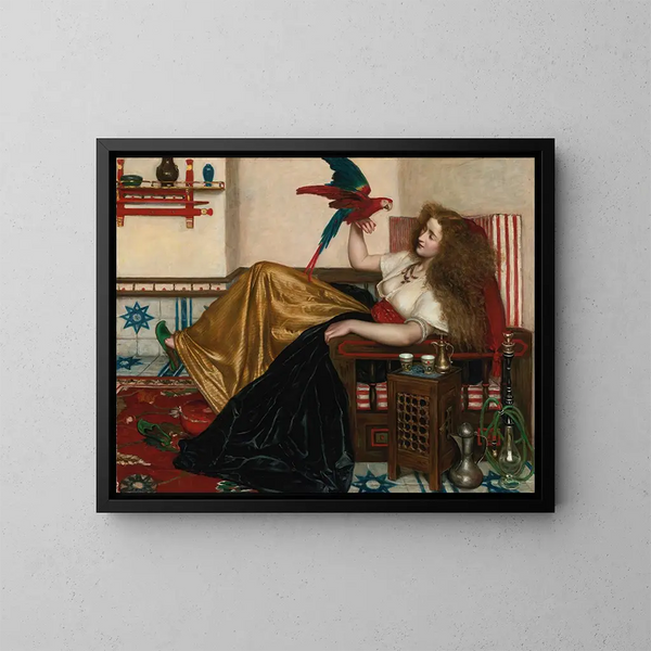 La leggenda del pappagallo - Valentine Cameron Prinsep — quadro incorniciato alla parete