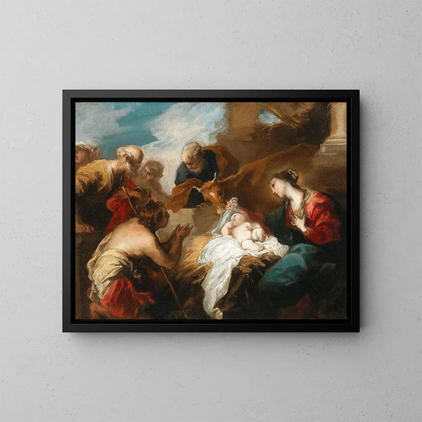 Adorazione dei pastori - Valerio Castello — quadro incorniciato alla parete
