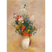 Riproduzione del dipinto Vaso di fiori (sfondo rosa) - Odilon Redon