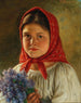 Una ragazza con un mazzo di lillà - Vasili Timofeevich Timofeev — vista dell’opera