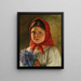Una ragazza con un mazzo di lillà - Vasili Timofeevich Timofeev — quadro incorniciato alla parete