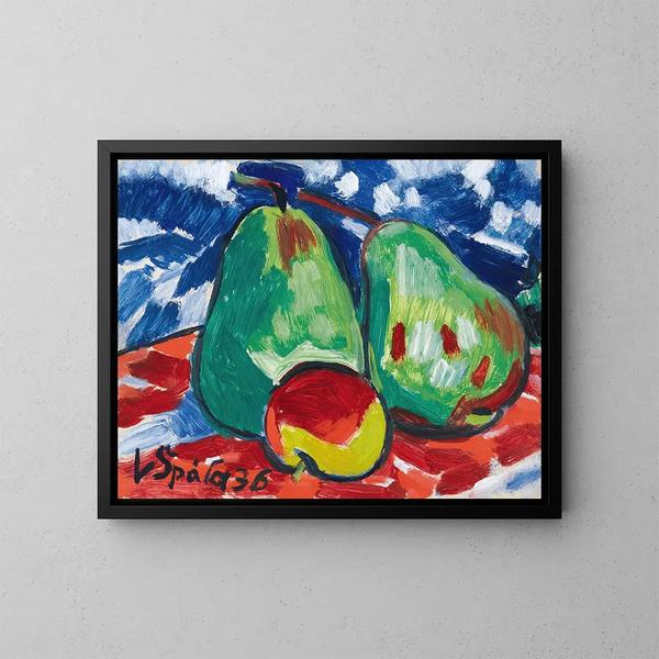 Due mele e una pera - Václav Špála — quadro incorniciato alla parete