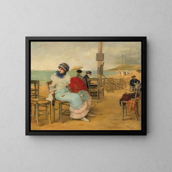 sulla passeggiata - Vicente Palmaroli y González — quadro incorniciato alla parete