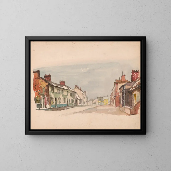 Rue à Beauvais, dimanche freddo - Victor Alfred Lundy — quadro incorniciato alla parete