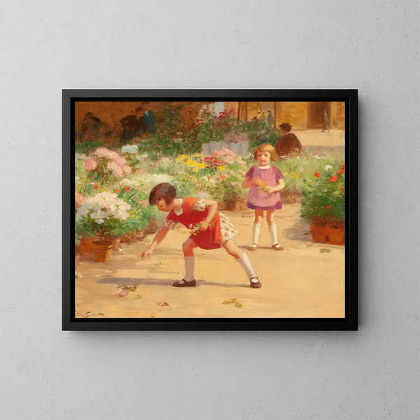 Rassemblement de fleurs - Victor Gabriel Gilbert — quadro incorniciato alla parete