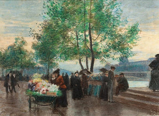 Mercanti sul fiume Senna, Parigi - Victor Gabriel Gilbert — vista dell’opera