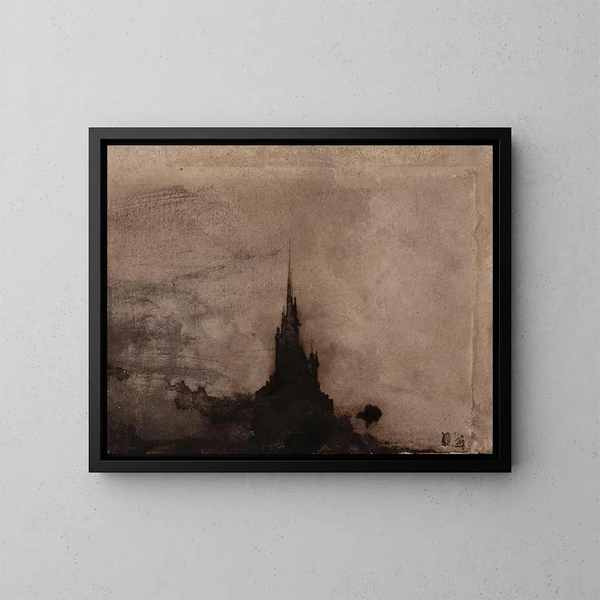 Campanile in controluce - Victor Hugo — quadro incorniciato alla parete