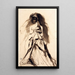 Femme masquée retenant son manteau - Victor Hugo — quadro incorniciato alla parete