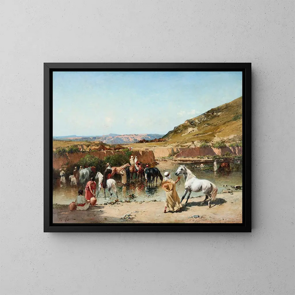 Au Wadi - Victor Huguet — quadro incorniciato alla parete
