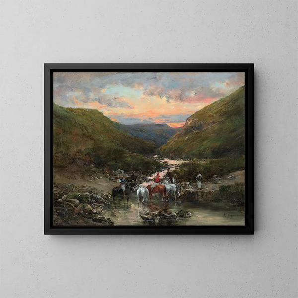 Ravin vicino a Biskra - Victor Huguet — quadro incorniciato alla parete