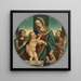 Vergine e Bambino con San Giovanni Battista e angeli - Pietro del Donzello — quadro incorniciato alla parete
