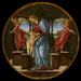 Vergine e bambino con due angeli - Sandro Botticelli — ambientato in un interno