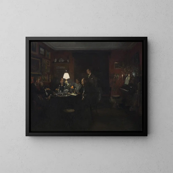 Conversazione serale - Viggo Johansen — quadro incorniciato alla parete