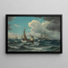 Bateau de pêche e vaporetto a vapore sul mare agitato - Vilhelm Bille — quadro incorniciato alla parete