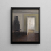 Interno: Un vecchio stufa - Vilhelm Hammershøi — quadro incorniciato alla parete