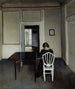 interno con Ida su una sedia bianca - Vilhelm Hammershøi — vista dell’opera