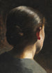 Ritratto della sorella dell'artista, Anna Hammershøi, vista di schiena - Vilhelm Hammershøi — vista dell’opera