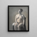 Donna nuda seduta - Vilhelm Hammershøi — quadro incorniciato alla parete