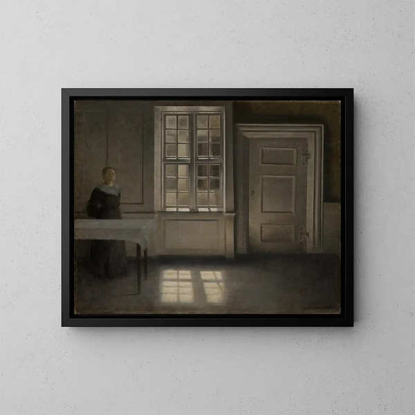Sole di Strandgade - Vilhelm Hammershøi — quadro incorniciato alla parete