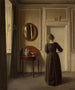 Interno di soggiorno con uno specchio ovale - Vilhelm Hammershøi — vista dell’opera