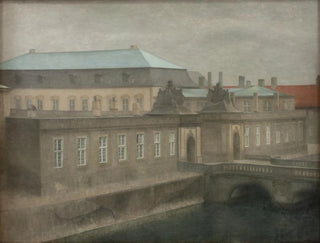 Vista del palazzo di Christiansborg a fine autunno - Vilhelm Hammershøi — vista dell’opera