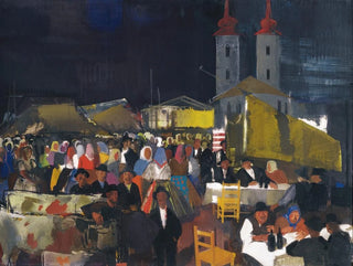 Figures dans un marché de village - Vilmos Aba-Novák — vista dell’opera