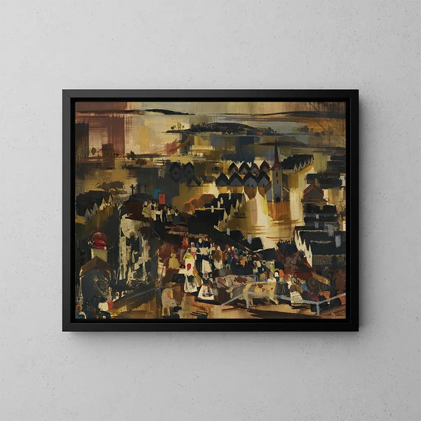 Inondazione - Vilmos Aba-Novák — quadro incorniciato alla parete